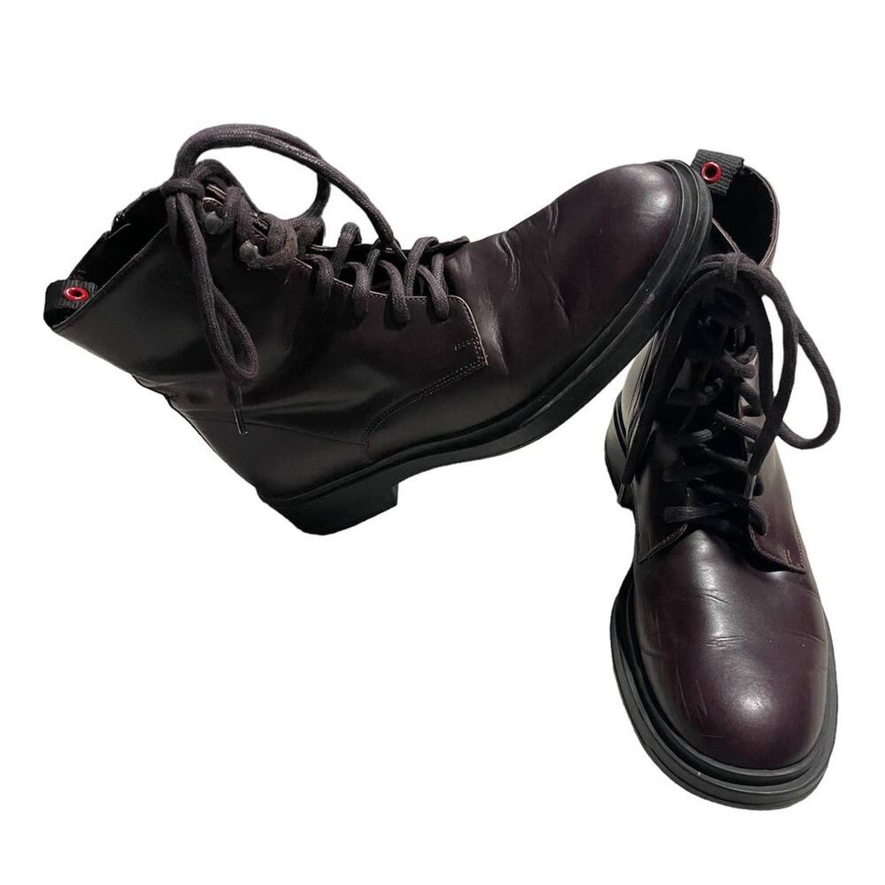 Boemos Combat Boots Lace Up and Zip Women's US 7.5 EU 38 Made in Italy Deep Red